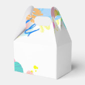 Verjaardag Dinosaur race auto jongen geel racen ki Bedankdoosjes (Achterkant)