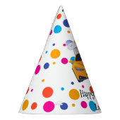 Verjaardag Dinosaur race auto jongen geel racen ki Feesthoedjes (Links)