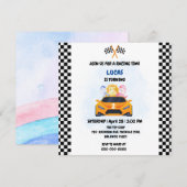 Verjaardag Dinosaur race auto jongen rood racen ki (Voorkant / Achterkant)