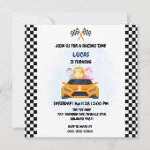 Verjaardag Dinosaur race auto jongen rood racen ki (Voorkant)