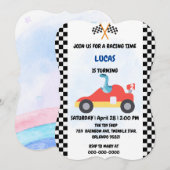 Verjaardag Dinosaur race auto jongen rood racen ki Kaart (Voorkant / Achterkant)