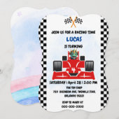 Verjaardag Dinosaur race auto jongen rood racen ki Kaart (Voorkant / Achterkant)