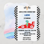 Verjaardag Dinosaur race auto jongen rood racen ki Kaart (Voorkant / Achterkant)