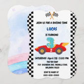 Verjaardag Dinosaur race auto jongen rood racen ki Kaart (Voorkant / Achterkant)