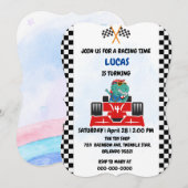 Verjaardag Dinosaur race auto jongen rood racen ki Kaart (Voorkant / Achterkant)