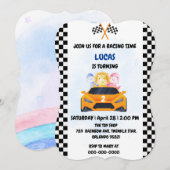 Verjaardag Dinosaur race auto jongen rood racen ki Kaart (Voorkant / Achterkant)