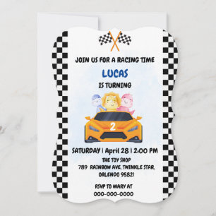 Verjaardag Dinosaur race auto jongen rood racen ki Kaart