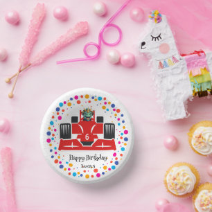 Verjaardag Dinosaur race auto jongen rood racing k Papieren Kommen