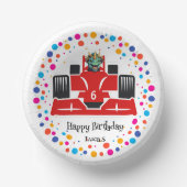 Verjaardag Dinosaur race auto jongen rood racing k Papieren Kommen (Voorkant)