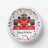 Verjaardag Dinosaur race auto jongen rood racing k Papieren Kommen (Voorkant)