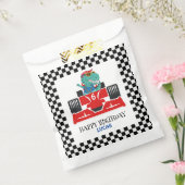 Verjaardag Dinosaur race auto rode jongen kind naa Bedankzakje (Gezegeld)