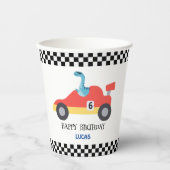 Verjaardag Dinosaur race auto rode jongen kind naa Papieren Bekers (Voorkant)