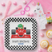 Verjaardag Dinosaur race auto rode jongen kind naa Papieren Bordje (Feest)