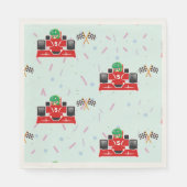 Verjaardag Dinosaur race auto rood racing boy kind Servet (Voorkant)