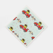 Verjaardag Dinosaur race auto rood racing boy kind Servet (Hoek)