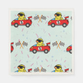 Verjaardag Dinosaur race auto rood racing boy kind Servet (Voorkant)