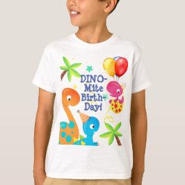 Verjaardag Dinosauriërs en Ballonnen Maatwerk T-shirt