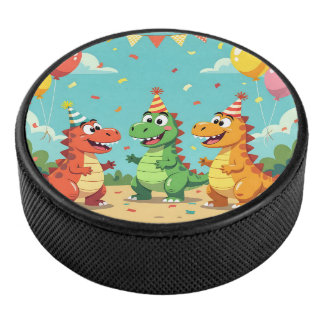 Verjaardag dinosauriërs thema hockey puck