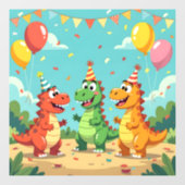 Verjaardag dinosauriërs thema raamsticker (Vel)