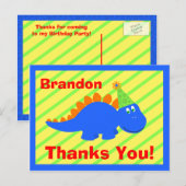 Verjaardag Dinosaurus Bedankt Briefkaart (Voorkant / Achterkant)