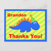 Verjaardag Dinosaurus Bedankt Briefkaart (Voorkant)