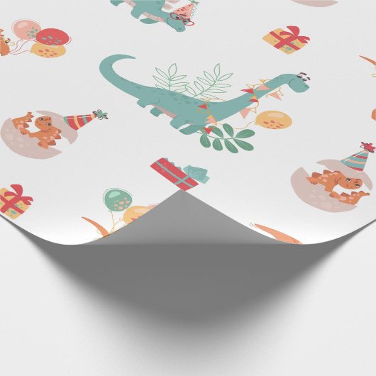 Verjaardag Dinosaurus! Cadeaupapier (Hoek)