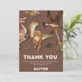 Verjaardag dinosaurus jongen elke leeftijd bedankkaart (Staand voorkant)