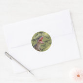 Verjaardag Dinosaurus Patroon Jurassic Happy Mail Ronde Sticker (Envelop)