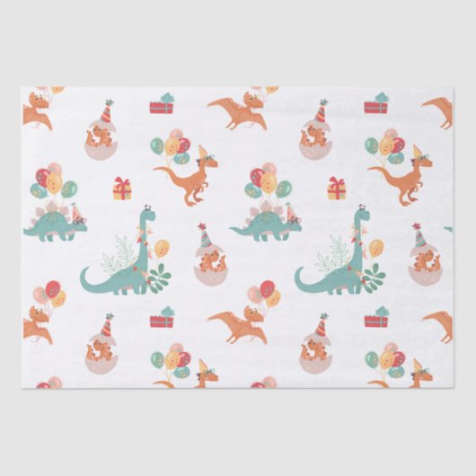 Verjaardag Dinosaurus! Tissuepapier (Voorkant)