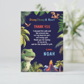 Verjaardag Dinosaurus Tree Rex  Bedankkaart (Staand voorkant)