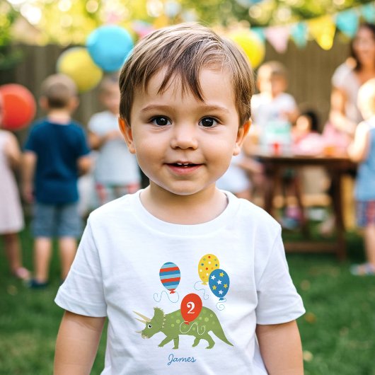Verjaardag Dinosaurus Triceratops Aangepaste Naam  Kinder Shirts