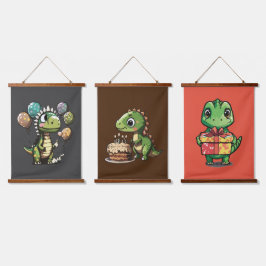 Verjaardag Dinosaurussen Hangend Wandkleed