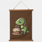 Verjaardag Dinosaurussen Hangend Wandkleed (Voorkant 2)
