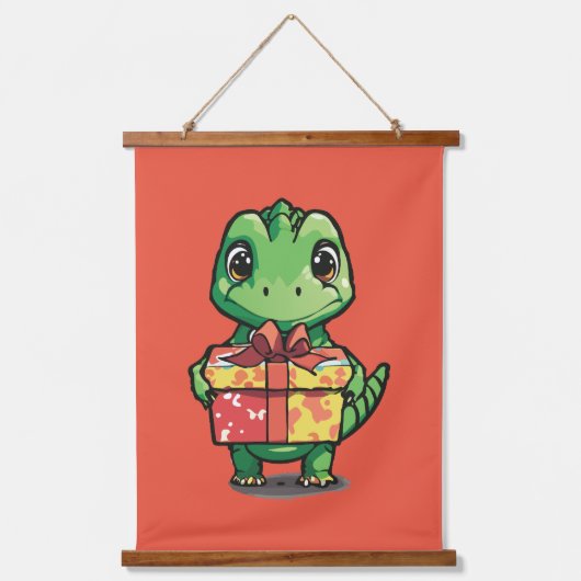 Verjaardag Dinosaurussen Hangend Wandkleed (Voorkant 3)