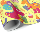 Verjaardag Dinosaurussen Wrapping Papier (Rol Hoek)