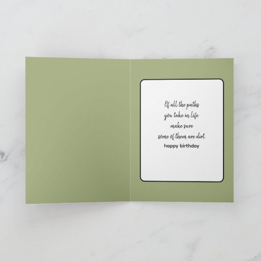 Verjaardag Dirt Road in Green Forest Kaart (Binnen)