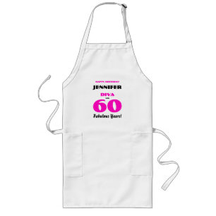 Verjaardag Diva 60 Fabulous Jaar Heet Roze Lang Schort