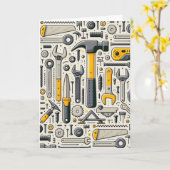 Verjaardag DIY Tool Assortiment Kaart (Gele Bloem)