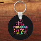 Verjaardag dochter 7 jaar oud prinses meisje 7e sleutelhanger (Voorkant)