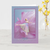 Verjaardag, Dochter, Ballerina in Arabesque Kaart (Gele Bloem)