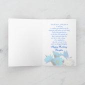 VERJAARDAG - DOCHTER - BLAUWE BLOEMEN OP ZWARTE KAART (Binnen)