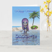 Verjaardag Dochter Cutie Pie Collectie strand leve Kaart (Gele Bloem)