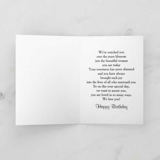 VERJAARDAG - DOCHTER - FUCHSIA ORCHIDS KAART (Binnen)