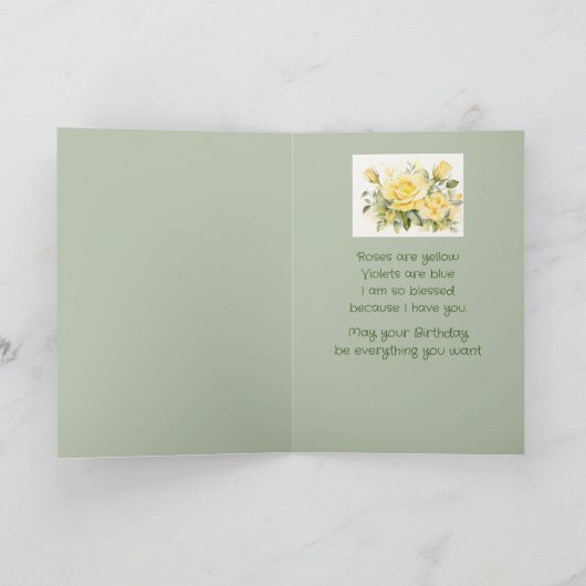 Verjaardag Dochter Gezegend door jou Bloemen Feestdagen Kaart (Binnen)