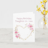 Verjaardag Dochter in Wet Bloem Hart Kaart (Gele Bloem)