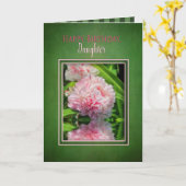 Verjaardag, Dochter, Roze Pioenen en Bezinningen Kaart (Gele Bloem)