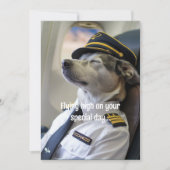 Verjaardag Dog Pilot & Airplane Cool Funny Aviatio Kaart (Voorkant)