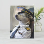 Verjaardag Dog Pilot & Airplane Cool Funny Aviatio Kaart (Staand voorkant)