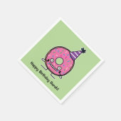 Verjaardag Donut roze ijsbesprenkelt feest pet Servet (Hoek)