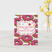 Verjaardag Donuts Strooisel Kers erop Kaart (Gele Bloem)